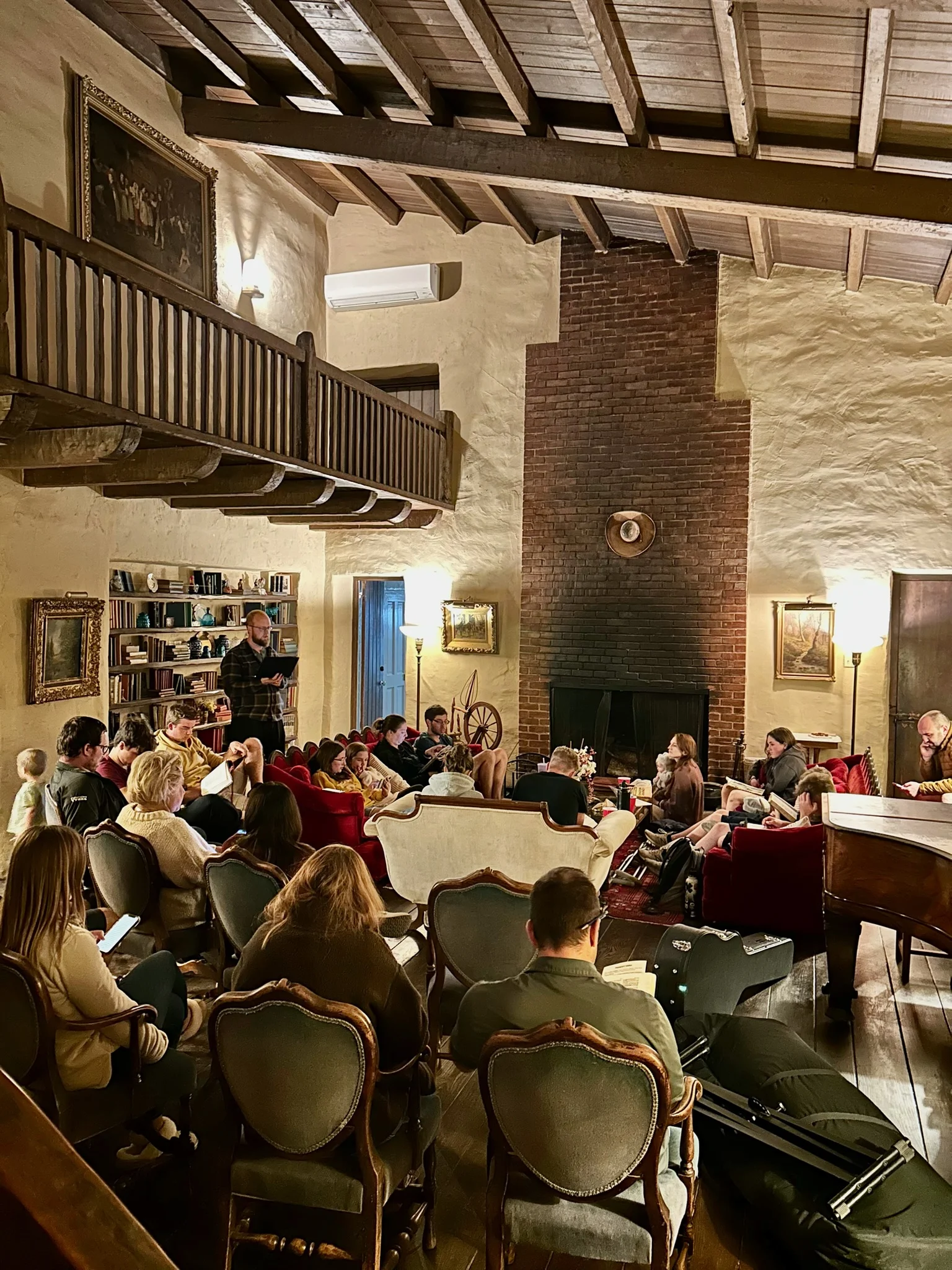 A group of Christadelphians reading the bible together.